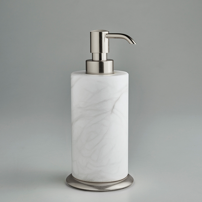 3SC Baster Round Дозатор для жидкого мыла, настольный, цвет: алебастр/никель сатинированный матовый