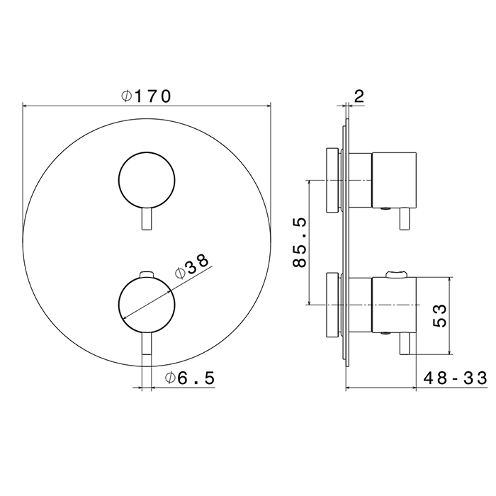 Newform X-STEEL 316 Смеситель для душа, встраиваемый, термостатический, с переключателем до 5 источников (для 31061/31020/27888/27889) цвет: нержавеющая сталь