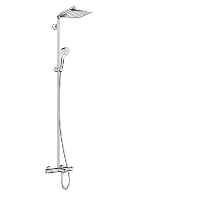 Hansgrohe Crometta E 240 SHP Душевая система 138см, с верхним душем 240х240мм., ручным душем и термостатическим смесителем, цвет: хром