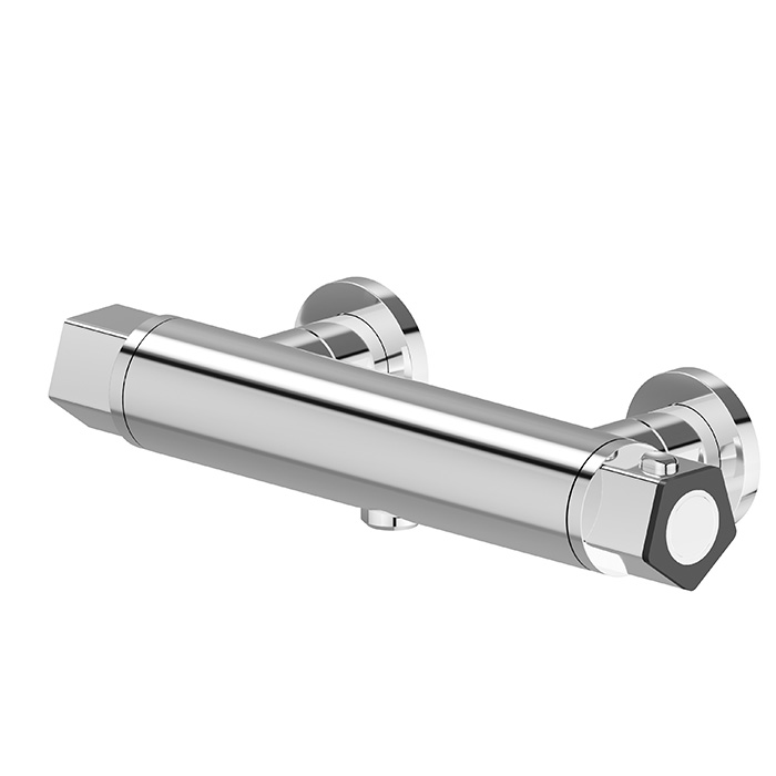 Newform ParkLE Смеситель для душа, настенный, термостатический, цвет: хром/черный матовый