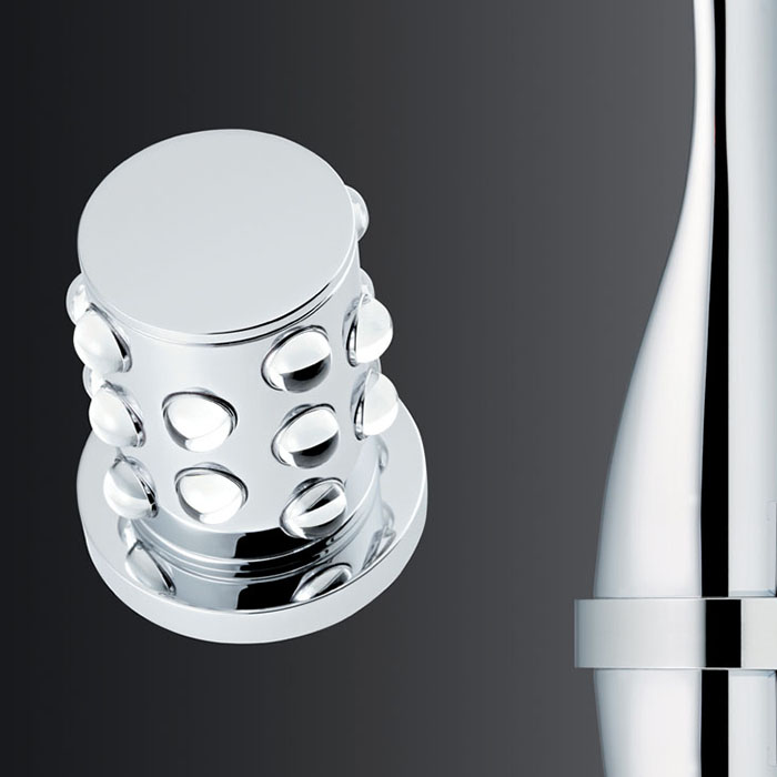 THG Mossi Смеситель для раковины, 3 отв., цвет: хром/прозрачный хрусталь