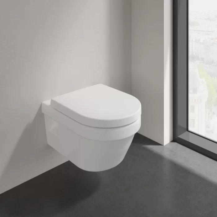 Villeroy&Boch Architectura Унитаз 37х53х33см., подвесной, безободковый, в комплекте сиденье c микролифтом, цвет: альпийский белый