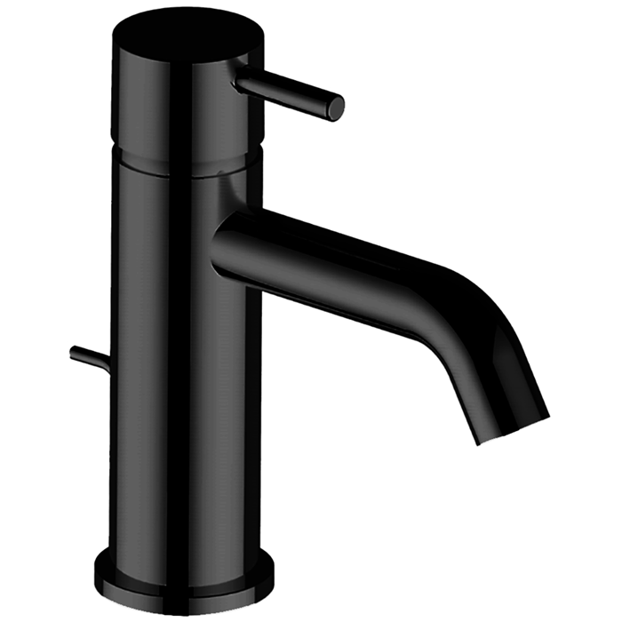 CISAL Less New Смеситель однорычажный для раковины на 1 отверстие с донным клапаном, цвет: черный матовый 