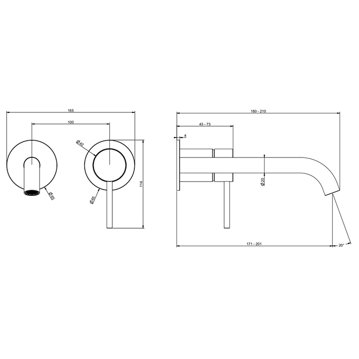 Gessi 316 Смеситель для раковины, встраиваемый, цвет: Brushed Brass PVD