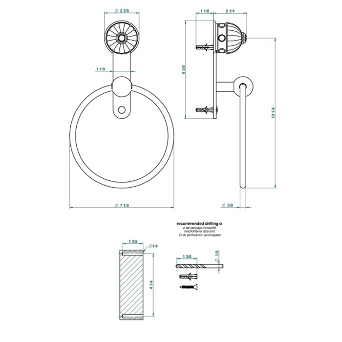 THG Amboise Lapis Lazuli Держатель - кольцо 18см., подвесной, цвет: золото