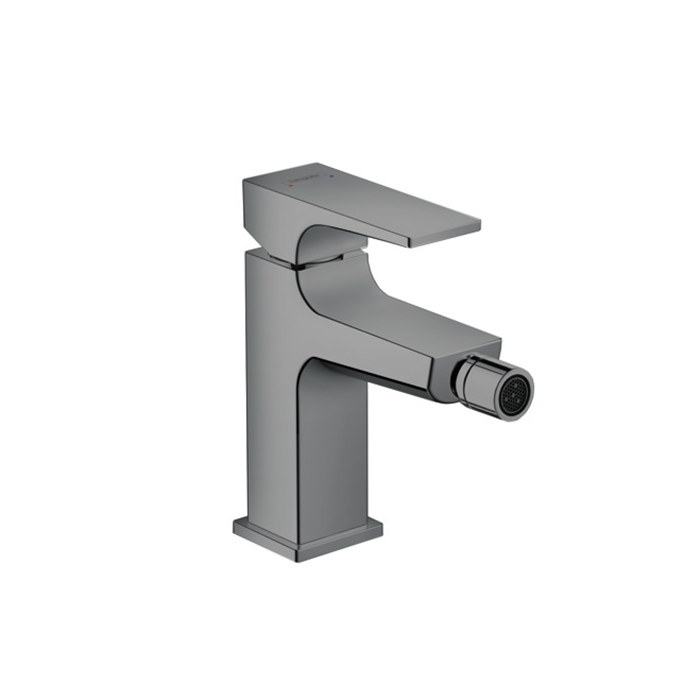 Hansgrohe Metropol Смеситель для биде на 1 отв, с донным клапаном, излив 129мм, цвет: шлифованный черный хром