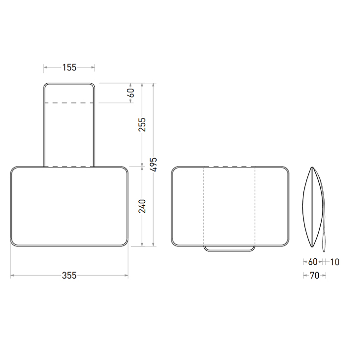 Salini Подушка для ванны 49.5x35.5x7cм , цвет: Grey