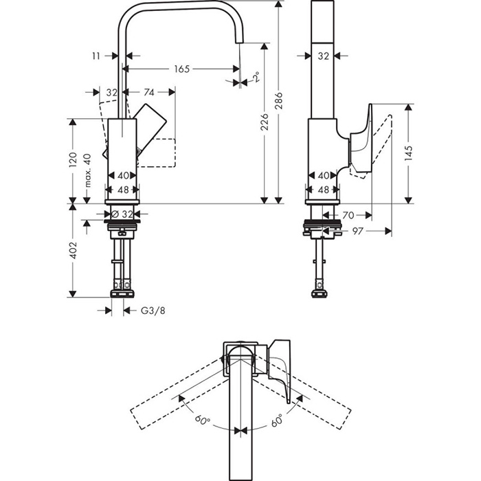 Hansgrohe Metropol Смеситель для раковиный, на 1 отв., цвет: хром