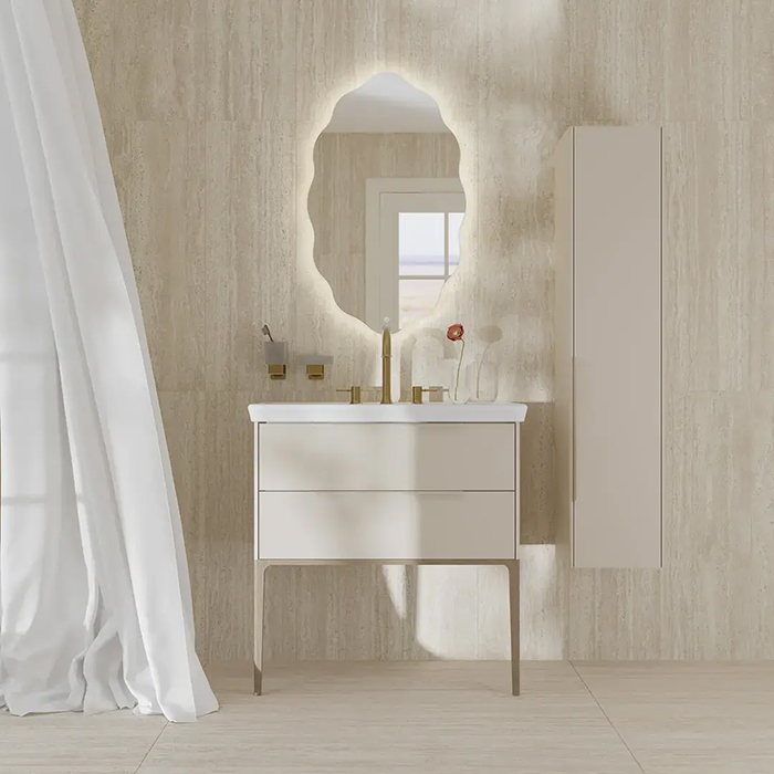 Kerama Marazzi Elegance Тумба подвесная 80см, 2 ящика, цвет: жемчужный лён