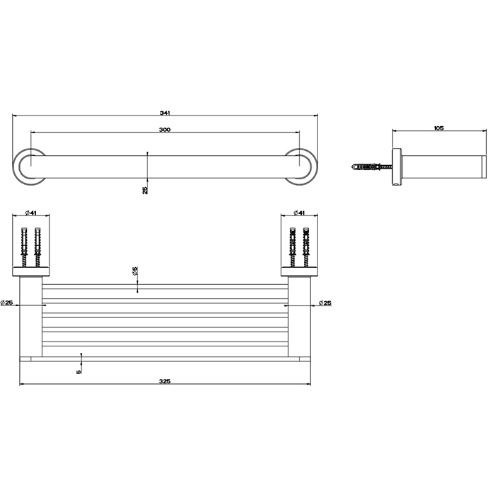 Gessi Emporio accessories Настенная полка 30 см, цвет: Finox Brushed Nickel