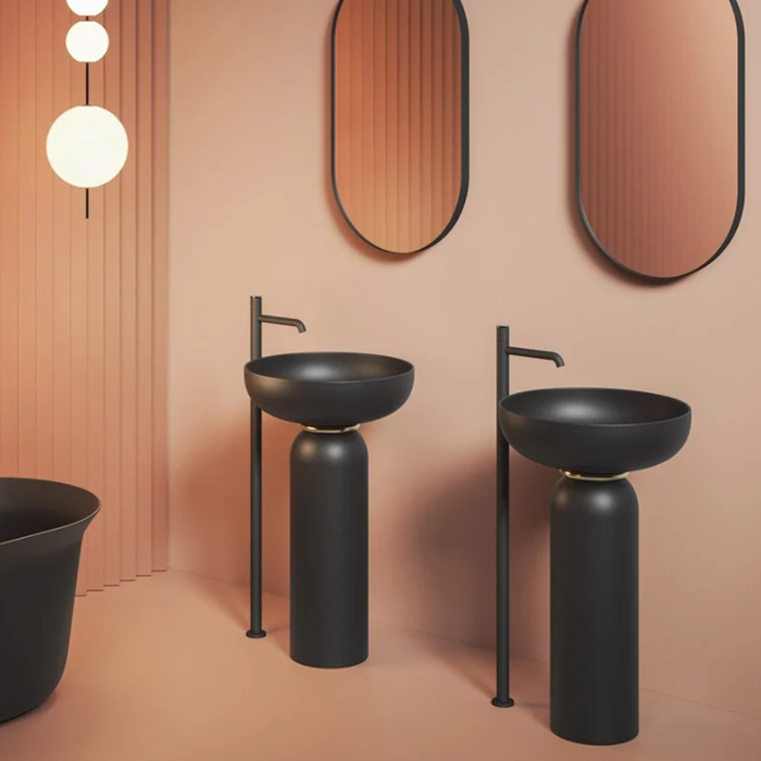 Artceram Jolie Раковина 50см., на пьедестале, пристенный монтаж,  цвет: черный матовый