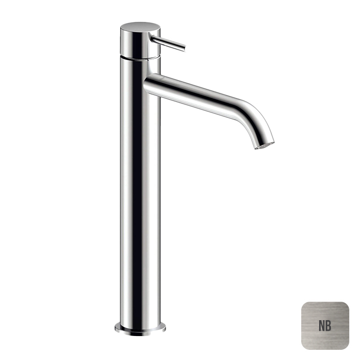 Almar Mixers Смеситель для раковины, высокий, 1 отв., без донного клапана, цвет: никель брашированный