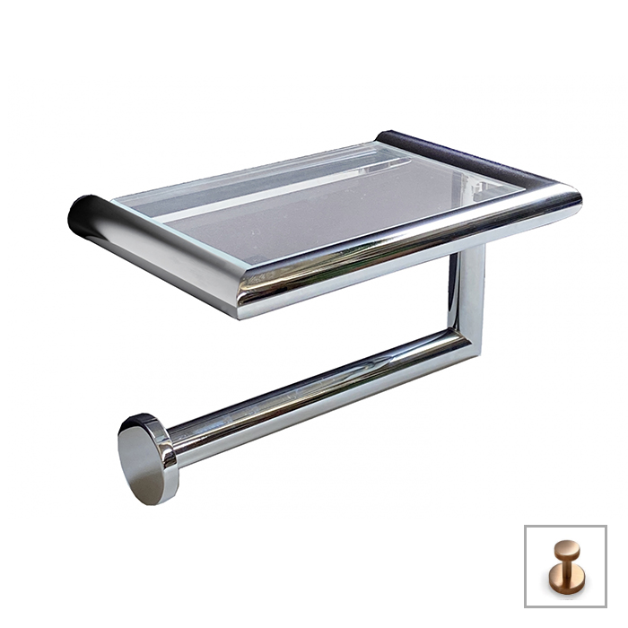 3SC Guy&Guy Держатель т/б с полочкой, подвесной, цвет: Warm Brushed Bronze PVD