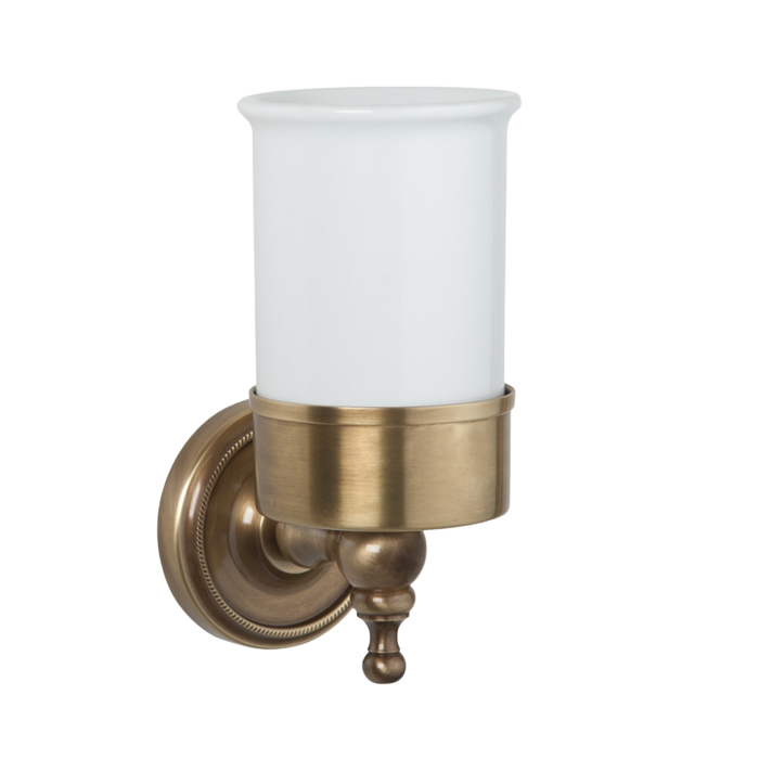 TW Bristol 109 Стакан подвесной, керамический (белый), цвет: бронза