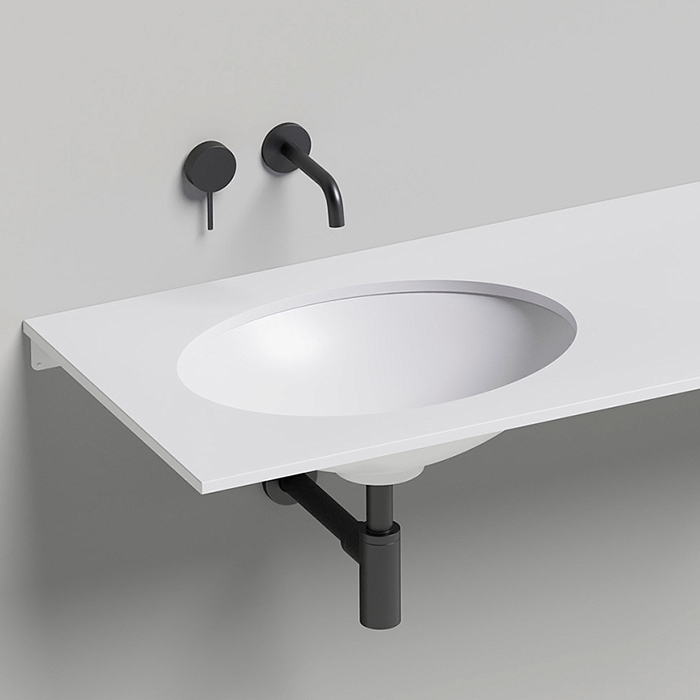 Salini Marea 11 Раковина врезная снизу 55х40х13.5см., без отв., без перелива, мат-л: S-Sense, цвет: белый