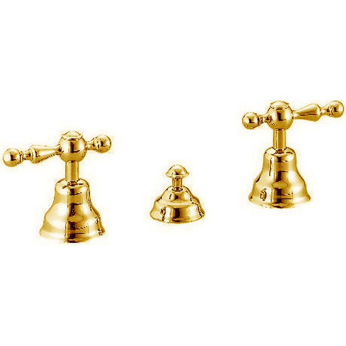 CISAL Arcana America Смеситель для биде на 3 отверстия без излива, с донным клапаном, цвет: золото