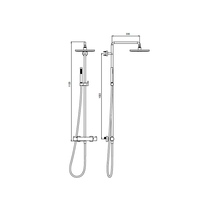 Almar Columns Термостатическая душевая колонна с функцией VELVET Rain, цвет: нержавеющая сталь 316