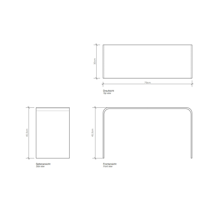 Decor Walther DW 80 XL Скамья 80x30x45см, акрил, напольная, цвет: белый