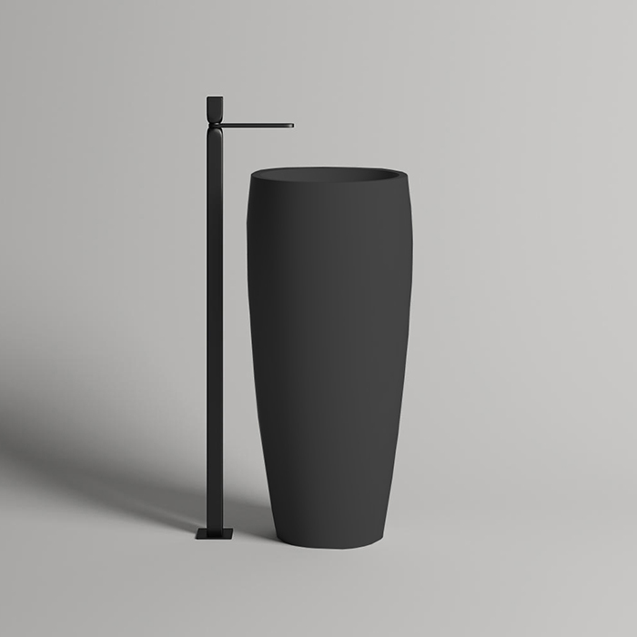 Salini Armonia 203 Раковина напольная 47х47х90cм., без отв., без перелива, донный клапан "Up&Down", материал: S-Stone, цвет: RAL9011