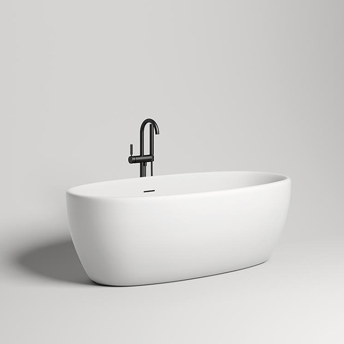 Salini Luce Ванна отдельностоящая 170х85х58cм, донный клапан "Up&Down", сифон, слив-перелив, S-stone, цвет: белый матовый