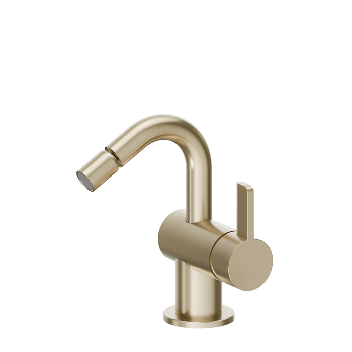 Newform Blink Chic Смеситель для биде, 1 отв., с донным клапаном, цвет: PVD brushed pale gold