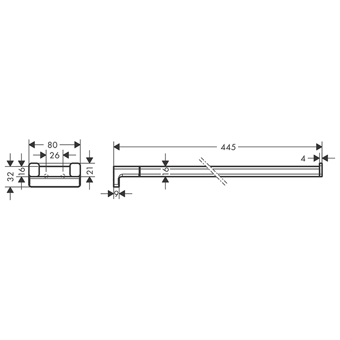 Hansgrohe AddStoris Полотенцедержатель 44.5см., двухрожковый, цвет: шлифованная бронза