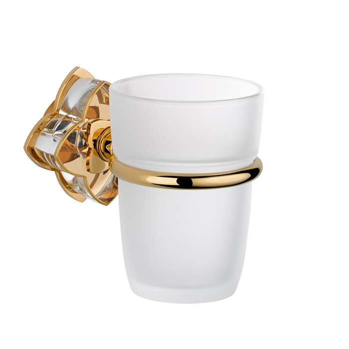 THG Pétale de cristal clair liseré doré Стакан, подвесной, цвет: золото/прозрачный хрусталь