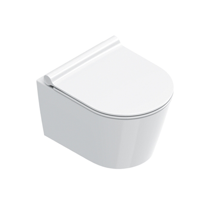 Catalano Zero Унитаз подвесной 46х35см, безободковый, смыв Tornado, покрытие Cataglaze+, цвет белый глянцевый