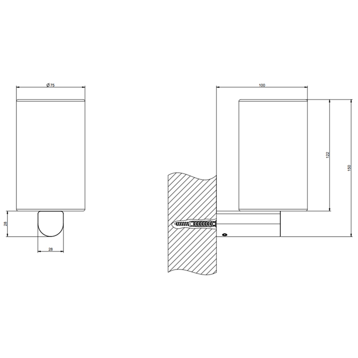 Gessi Rilievo Стакан, подвесной, цвет: Brushed Brass PVD