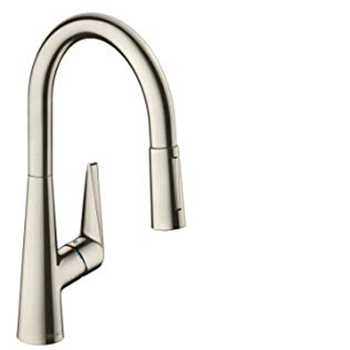 Hansgrohe Talis M51 Смеситель  для кухни на 1 отв, поворотный излив: 21.3см с вытяжным душем, 2jet, h:18.5см, цвет: нержавейка