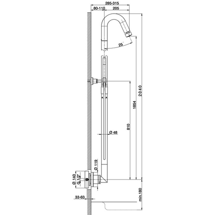 CISAL Step Настенная душевая система:смеситель для душа,верхний душ,ручной душ с держателем и шлангом, цвет: хром