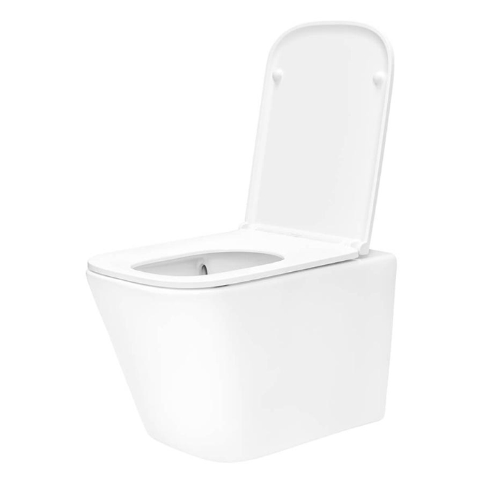 TECEspring S Комплект: Унитаз подвесной Regular, безободковый, смыв Torando flush, сиденье Slim с микролифтом и быстрым снятием, цвет: белый