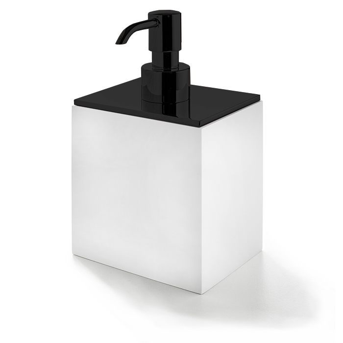 3SC BeMood White Дозатор для жидкого мыла, настольный, цвет: белый/никель черный матовый