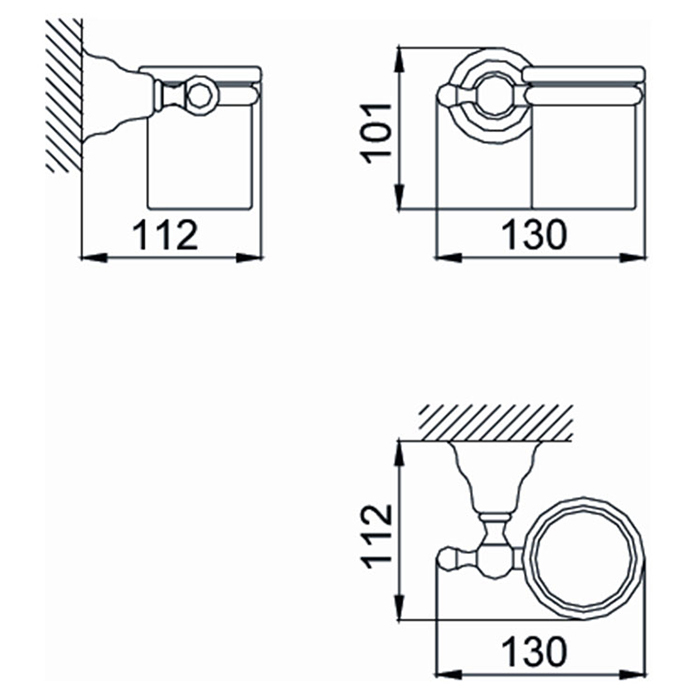 HUBER Croisette Стакан подвесной, цвет: бронза/белый