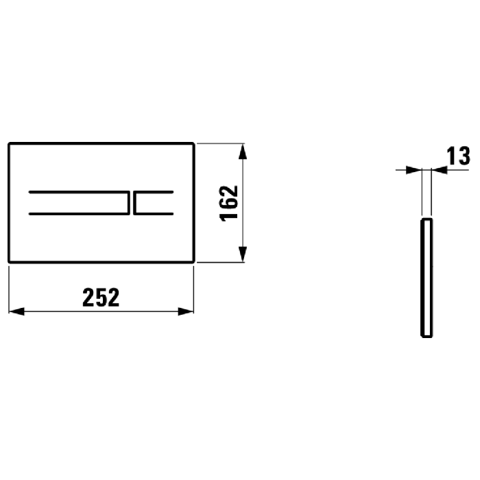 Laufen Installation System Клавиша смыва, 25x1.5x16см., AW3 двойной смыв, бесконтактная, цвет: черный