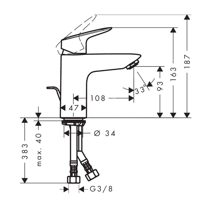 Hansgrohe MyCube Смеситель для раковины, 1 отв., цвет: хром