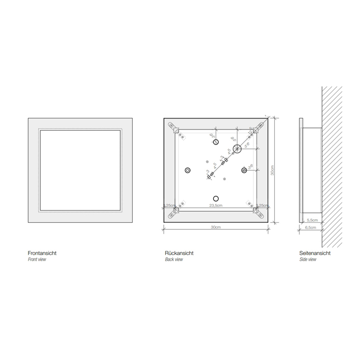 Decor Walther Kubic 30 Светильник потолочный 30x30x6.5см, 1x R7S 118mm max. 100W, цвет: никель сатинированный