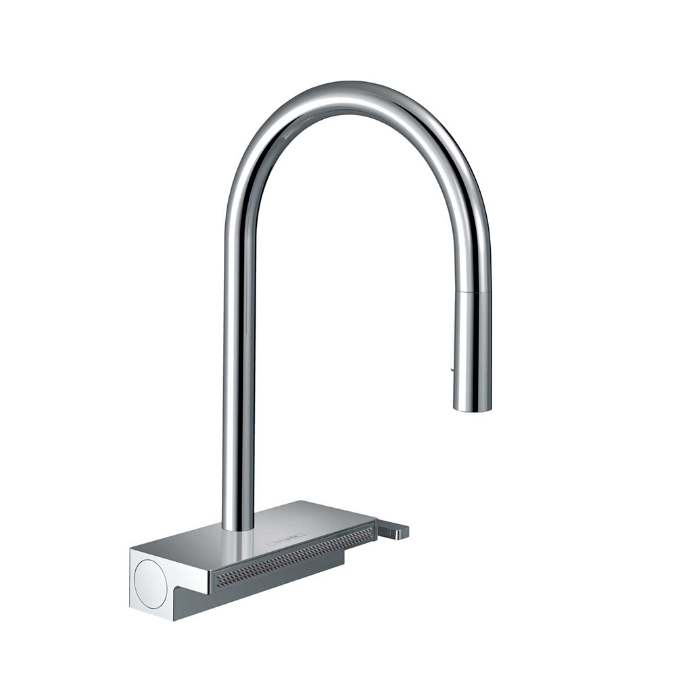 Hansgrohe Aquno Select M81 Смеситель для кухни, 1 отв., с вытяжным душем, 3jet, каскад, sBox, цвет: хром