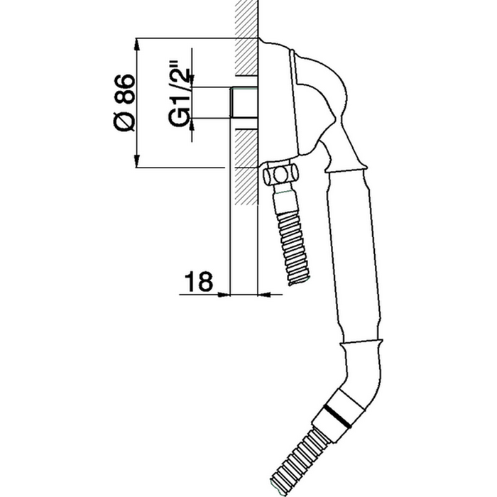 CISAL Arcana Toscana Душевой гарнитур: шланг 120 см, ручная лейка, вывод с держателем, цвет: бронза