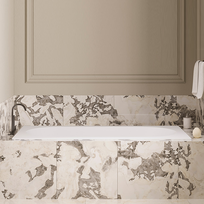 Salini Lofo Ванна 179х79.1х61см., встраиваемая, Solid Surface, без слива-перелива, с ножками, цвет: белый матовый