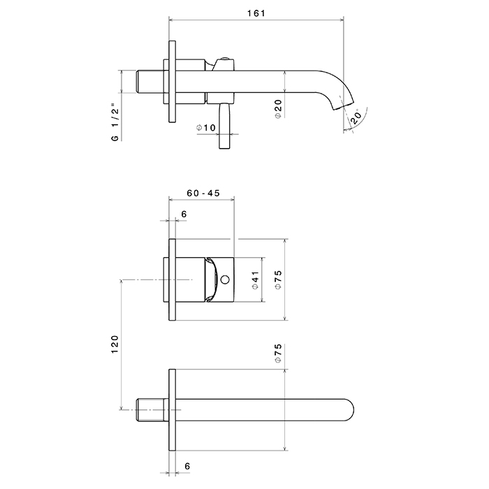 Newform Blink Смеситель для раковины, встраиваемый, внешняя часть, цвет: хром