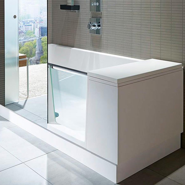 DURAVIT Shower + Bath Bathtub Ванна 170х75хh210.5см, прямоугольная с входной дверью и душевой шторкой, SX - левосторонняя, цвет: белый