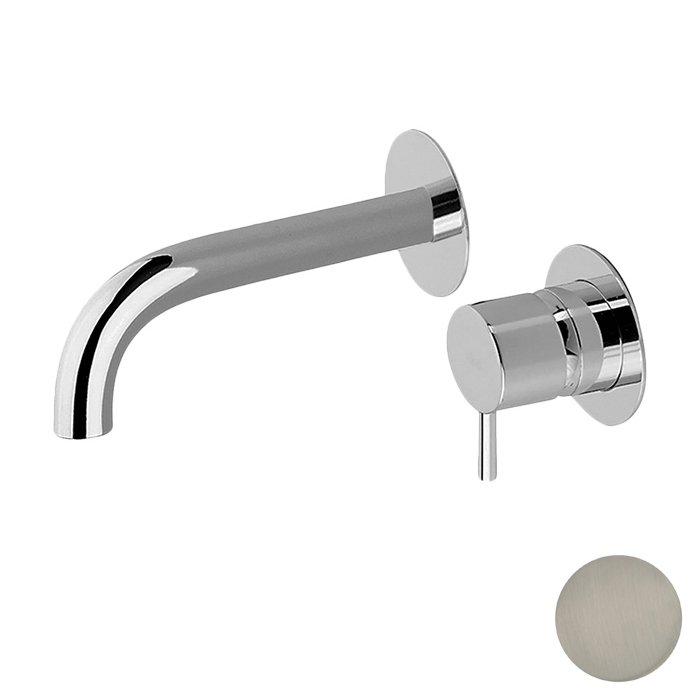 Cisal Less Смеситель для раковины, настенный, цвет: Nichel Spazzolato