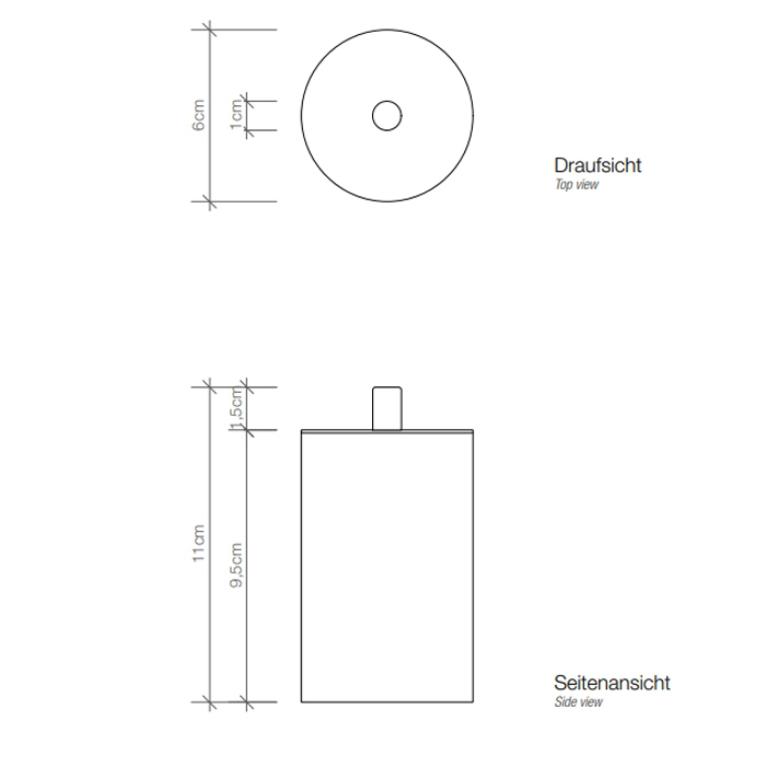 Decor Walther Tube BMD Баночка универсальная 6x11см, с крышкой, настольная, цвет: хром