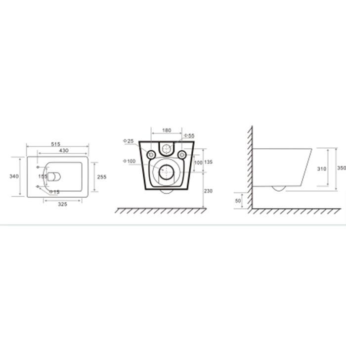 TECEspring S Комплект: Унитаз подвесной Regular, безободковый, смыв Torando flush, сиденье Slim с микролифтом и быстрым снятием, цвет: белый