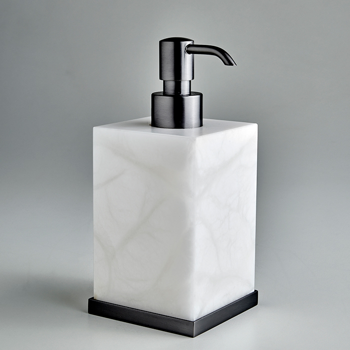 3SC Baster Square Дозатор для жидкого мыла, настольный, цвет: алебастр/никель черный матовый