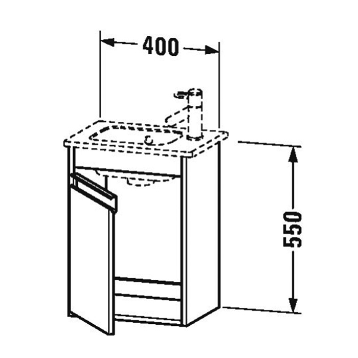 Duravit Ketho Тумба подвесная, 40x28.5х55, с раковиной, с 1 дверка, цвет: Terra