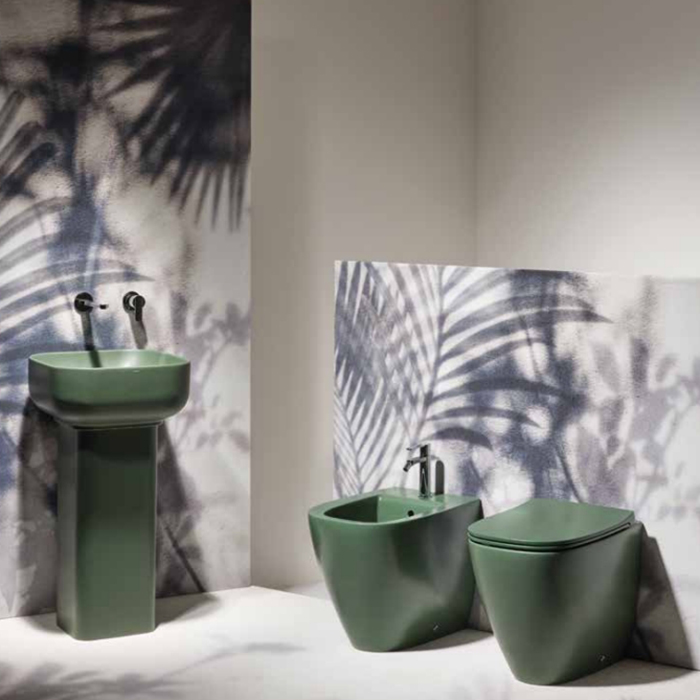 Simas Balloon Раковина с колонной 45x45xh65 см, без отв под смеситель, без перелива, цвет: mirto matt