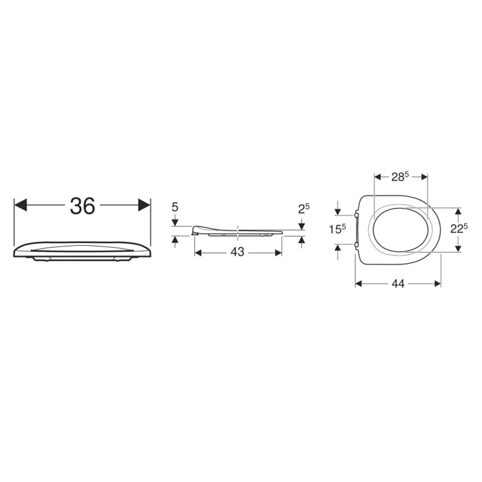 Geberit Selnova Comfort Сиденье для унитаза, без крышки, для ММГН, цвет: белый глянцевый