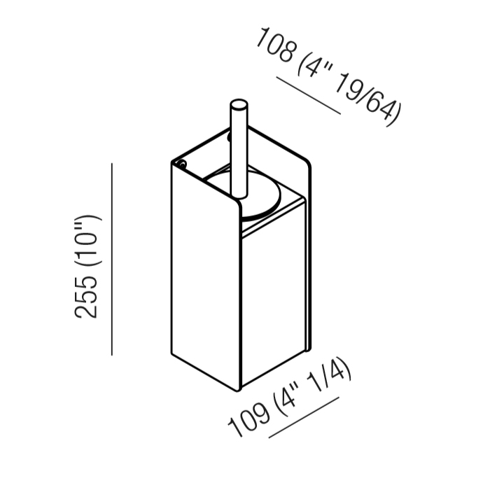 Agape Mach 2 Держатель ерша для унитаза подвесной 25.5x10.9 см, цвет: черный